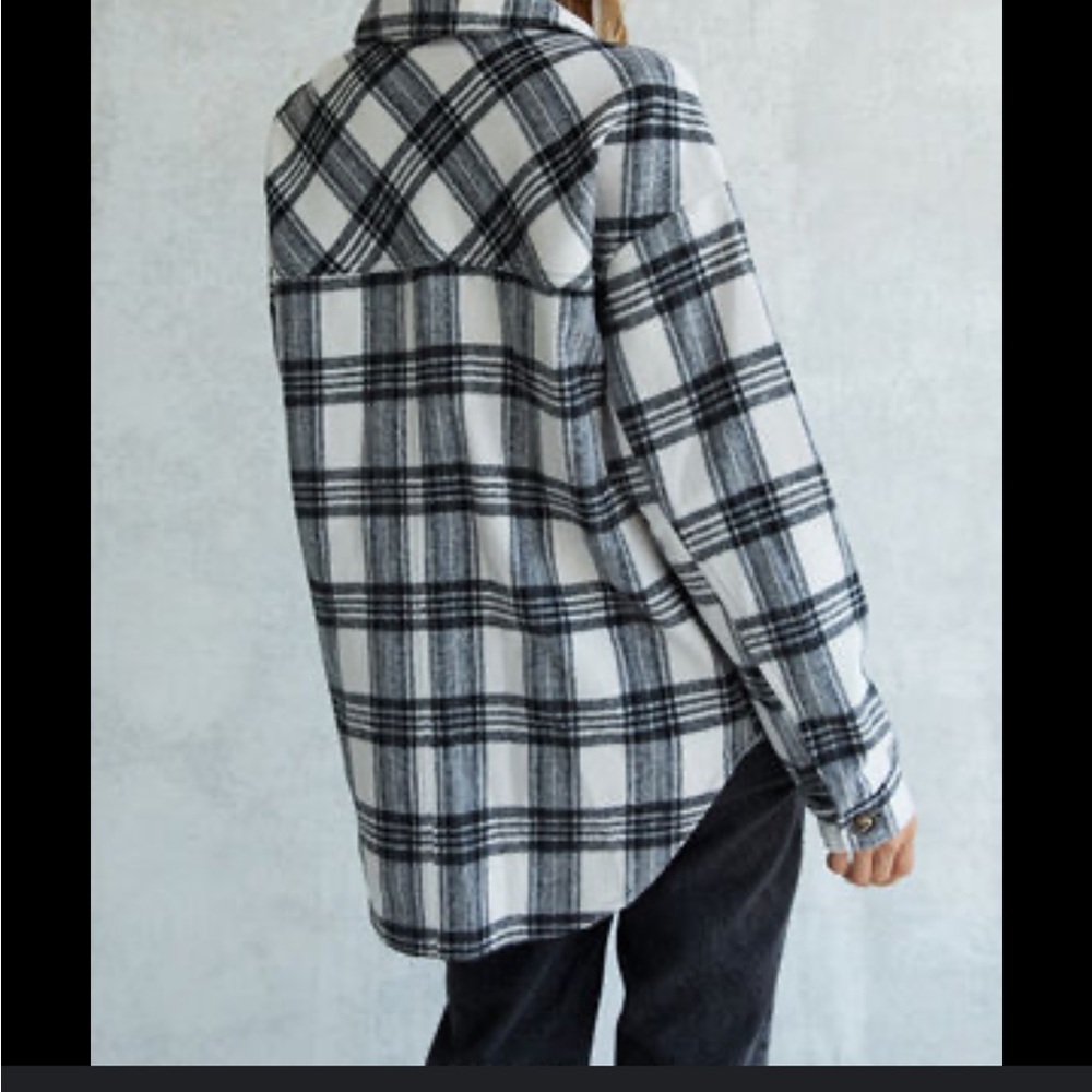 LA Hearts Oversized Plaid Placket sz XS/S - Picture 2 of 7